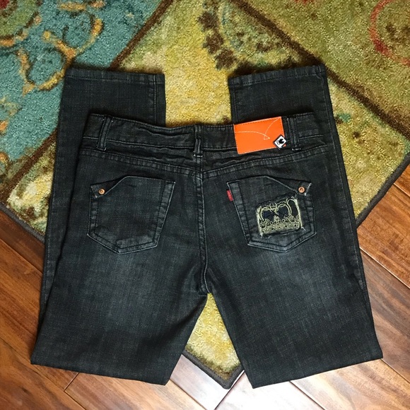 Unique D2T Denim Division Jeans Black Denim Size 30 - Picture 3 of 7